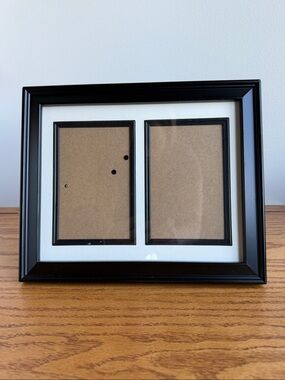 Black Collage Double Picture Frame for 4x6 photo - vertical or horizontal.